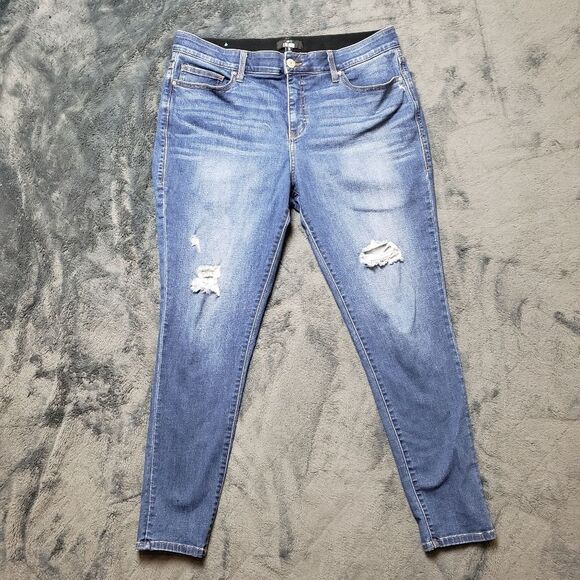 LulaRoe Distressed Skinny Fit Jeans Size 36 - Picture 1 of 15